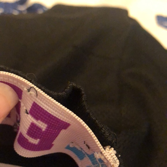 👧Black Mesh Exercise Pink & White Striped Shorts w/ Adorable Waistband👧 - Picture 5 of 6